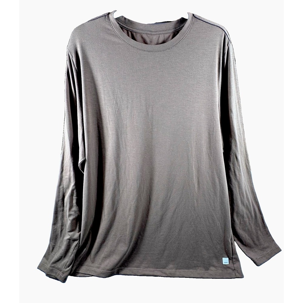 Vuori Strato Tech Tee Shirt Long Sleeve Performance Stretch Mens 2XL Brown Soft